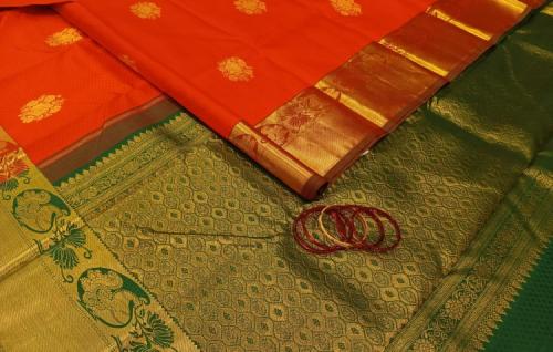 ARNI SILK HALF FINE ZARI SAREE WITH BLOUSE
